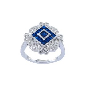 Bague Vintage en Argent et Zirconium