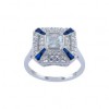 Bague Art Déco en Argent et Diamant Zirconium