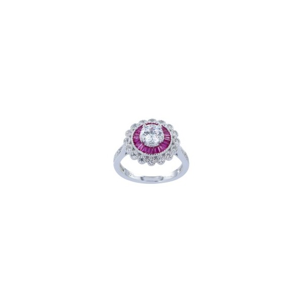 Bague Marguerite Rétro en Argent et Zirconium