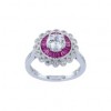 Bague Marguerite Rétro en Argent et Zirconium