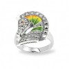 Bague en Argent émail et Grenat