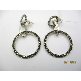 Boucles d'Oreilles Vintage Pendantes en Argent