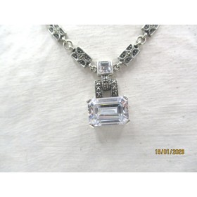 Collier Art Déco en Argent et Zirconium