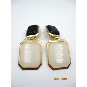 Boucles d'Oreilles Vintage Pendantes en Résine