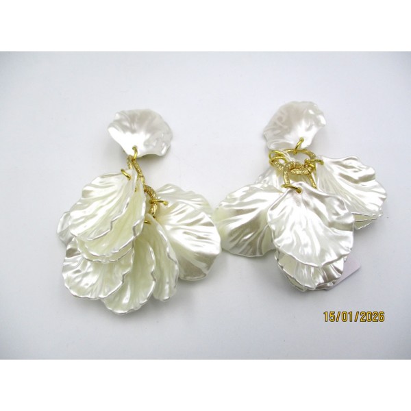 Boucles d'Oreilles Vintage Pendantes en Nacre