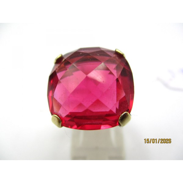 Bague Vintage en Plaqué Or et Zirconium Rose