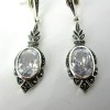Boucle d'oreille vintage en argent et zirconium