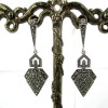 Boucles d'oreilles flêches art déco en argent et marcassites