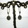 Boucle d'oreille femme rétro en argent et marcassites