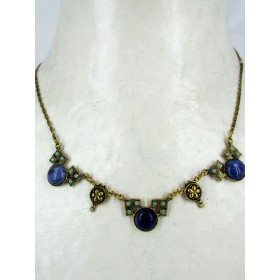 Collier art déco avec pierres de lapis Lazuli