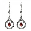 Boucles d'oreilles anciennes en argent avec grenats