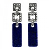 Boucles d'Oreilles art déco en argent et lapis lazuli