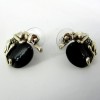 Boucles d'oreilles art déco en argent et onyx noir