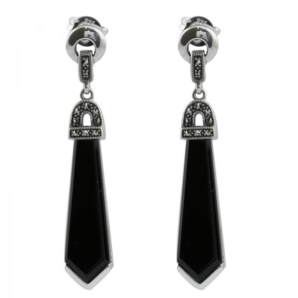 Boucle Doreille Noir Pendante