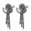 Boucles d'oreilles art déco pour femme en argent et marcassites