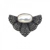 Broche vintage en argent 925 et nacre