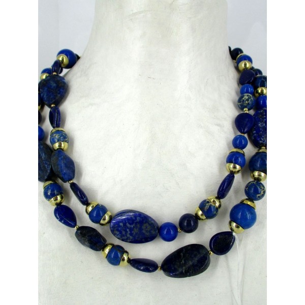 Sautoir avec pierres lapis lazuli