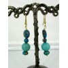 Boucles d'oreilles dorées avec turquoise