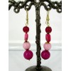 Boucles d'Oreilles avec Pierre de Jaspe Rose