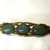 Broche femme vintage en aventurine