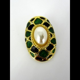 Boucle d'oreille en émail et perle