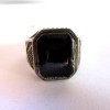 Chevalière homme en argent et onyx noir