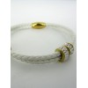 Bracelet tressé blanc avec zirconium