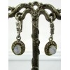 Boucles d'Oreilles Ovale en Vermeil Argent et Opales