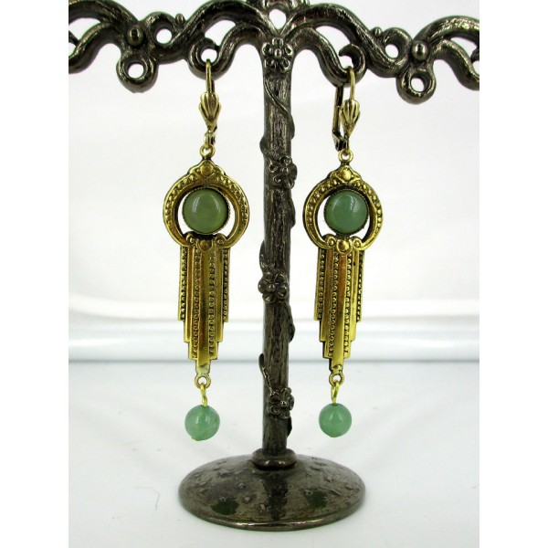 Boucles d'oreilles Pampille Longue avec Aventurines
