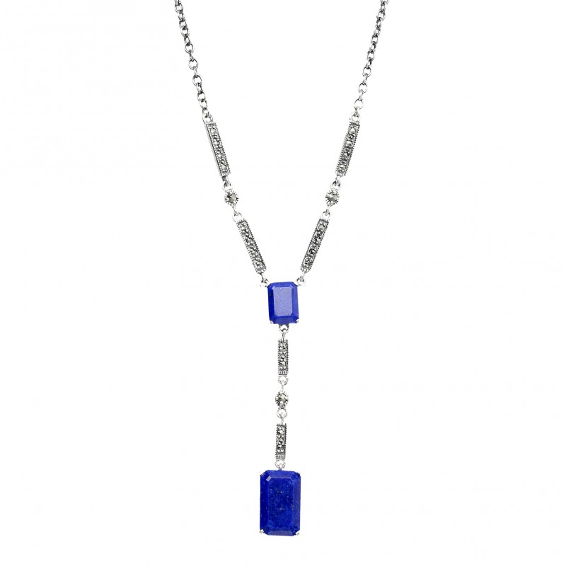 Collier en argent serti de lapis lazuli