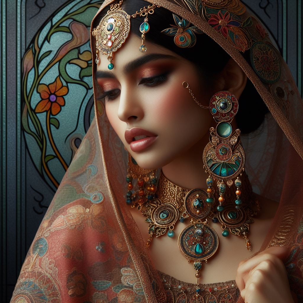 Femme indienne portant des bijoux ethniques