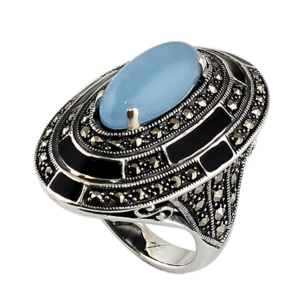 Bague en jade bleu Ang'Elle Bijoux