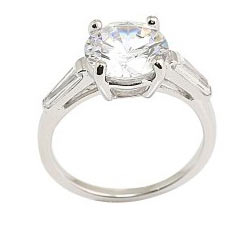 Solitaire serti d'un diamant de zirconium