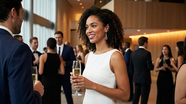 Femme portant des boucles d'oreilles vintage sertie de rubis