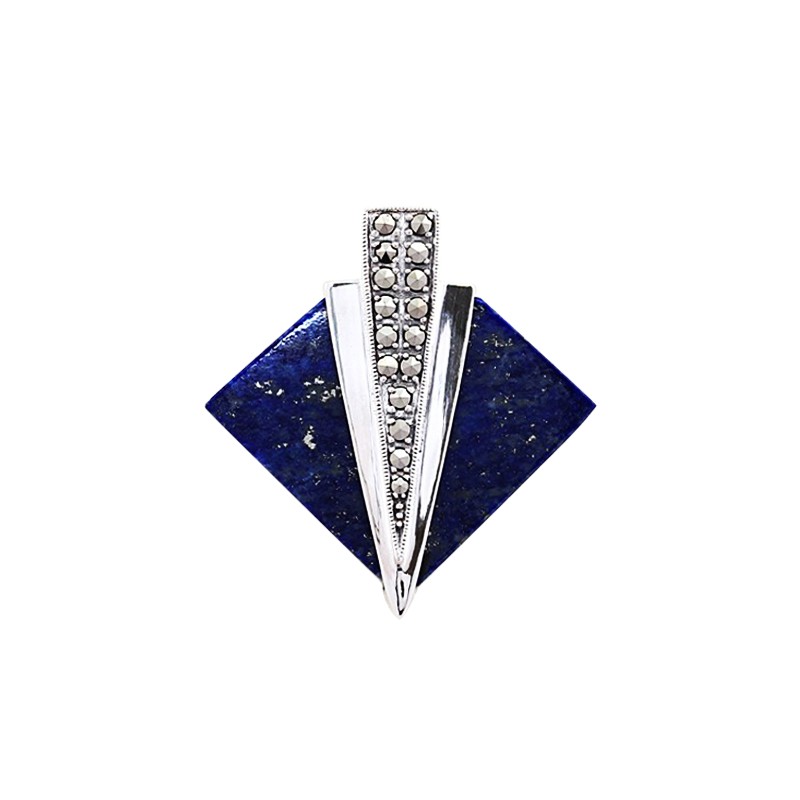 Broche en argent en lapis lazuli