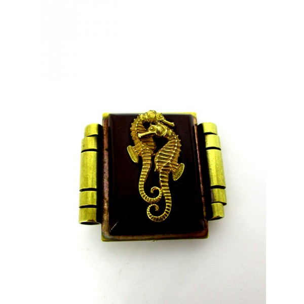 broche vintag hippocampe en bakelite